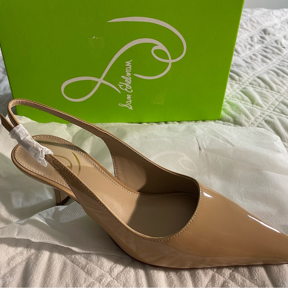 Sam Edelman Women's Tan Slingback Heels